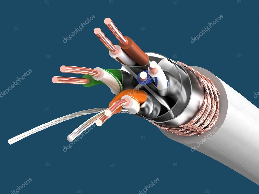 Cavi Ethernet Cat6 e Cat6A ordinati in canalina
